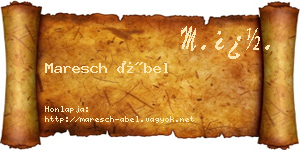 Maresch Ábel névjegykártya